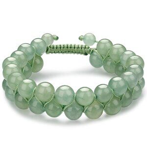 Real Crystals Bracelet 8mm Aventurine Stacked Handmade Protection Beads Bracelet